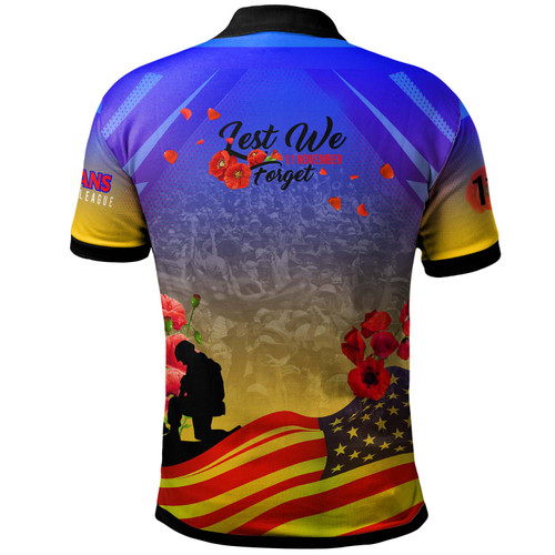 Gold Coast Titans Polo Shirt - Custom Gold Coast Titans Remembrance Day Lest We Forget Poppies Polo Shirt Gold Coast Titans Polo Shirt - Custom Gold Coast Titans Remembrance Day Lest We Forget Poppies Polo Shirt