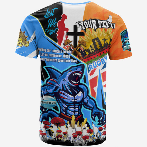 Cronulla T-shirt - Custom Remembrance Cronulla Anzac Quote With Poppy And Rosemary T-shirt Cronulla T-shirt - Custom Remembrance Cronulla Anzac Quote With Poppy And Rosemary T-shirt