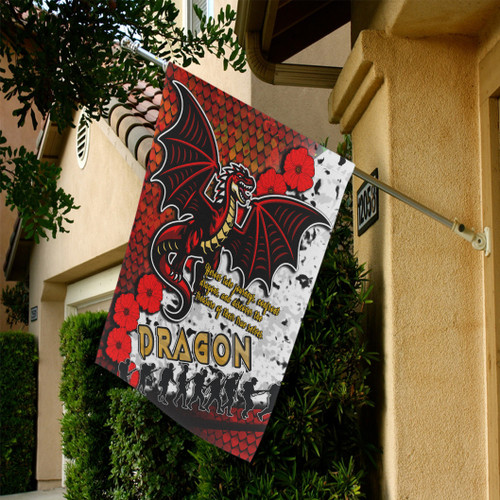 Australia Dragons Flag - Australia Dragons Remembrance Day Quotes And Poppies Flag Australia Dragons Flag - Australia Dragons Remembrance Day Quotes And Poppies Flag