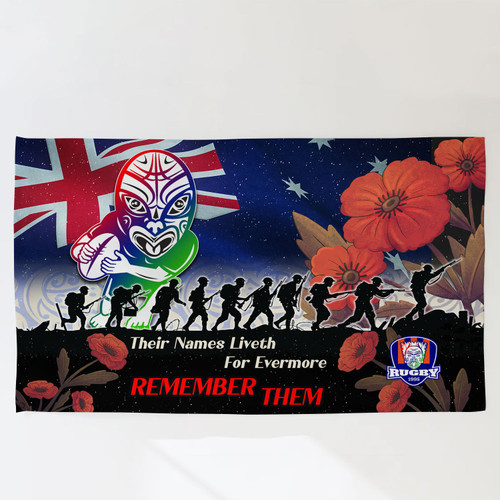 New Zealand Warriors Flag - Remember Them Red Poppy Flowers Flag New Zealand Warriors Flag - Remember Them Red Poppy Flowers Flag
