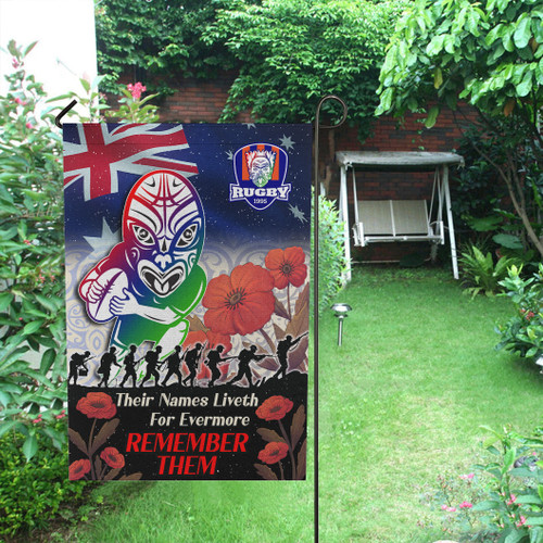 New Zealand Warriors Flag - Remember Them Red Poppy Flowers Flag New Zealand Warriors Flag - Remember Them Red Poppy Flowers Flag
