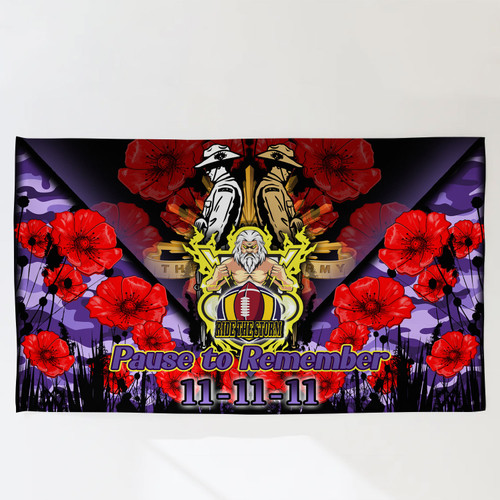 Melbourne Storm Flag - Remembrance Day Pause To Remember Flag Melbourne Storm Flag - Remembrance Day Pause To Remember Flag