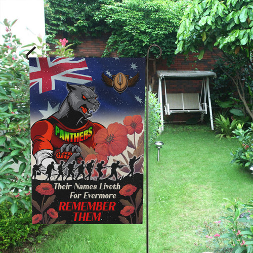 Penrith Panthers Flag - Remember Them Red Poppy Flowers Flag Penrith Panthers Flag - Remember Them Red Poppy Flowers Flag