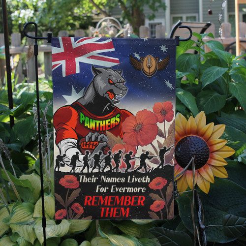 Penrith Panthers Flag - Remember Them Red Poppy Flowers Flag Penrith Panthers Flag - Remember Them Red Poppy Flowers Flag