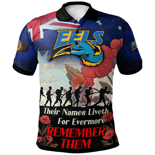 Parramatta Eels Polo Shirt - Custom Remember Them Red Poppy Flowers Polo Shirt