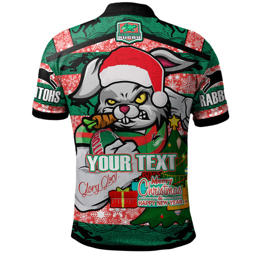 Souths Christmas Polo Shirt - Merry Christmas Super Souths With Ball And Patterns Custom Polo Shirt Souths Christmas Polo Shirt - Merry Christmas Super Souths With Ball And Patterns Custom Polo Shirt