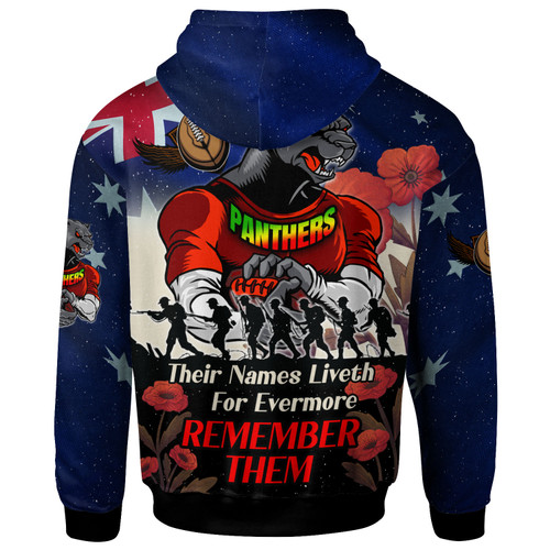 Penrith Panthers Hoodie - Custom Remember Them Red Poppy Flowers Hoodie Penrith Panthers Hoodie - Custom Remember Them Red Poppy Flowers Hoodie