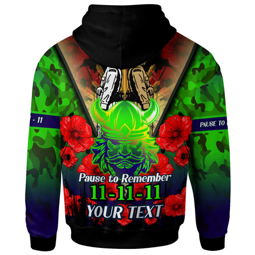 Canberra Raiders Hoodie - Custom Remembrance Day Pause To Remember Hoodie Canberra Raiders Hoodie - Custom Remembrance Day Pause To Remember Hoodie