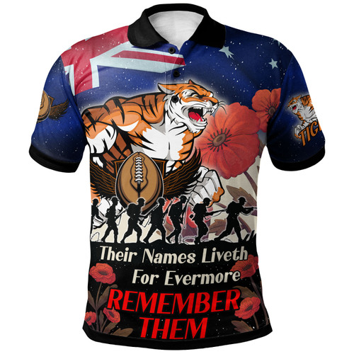 Wests Tigers Polo Shirt - Custom Remember Them Red Poppy Flowers Polo Shirt