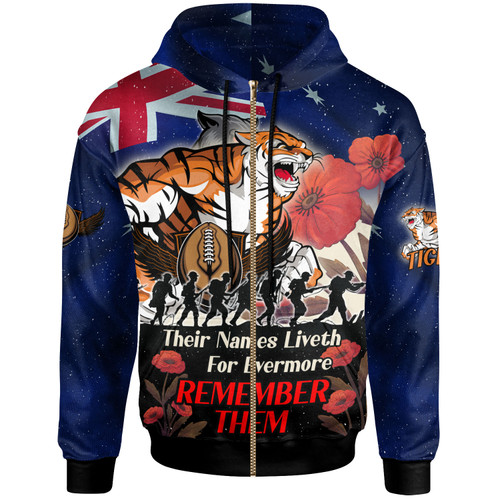 Wests Tigers Hoodie - Custom Remember Them Red Poppy Flowers Hoodie