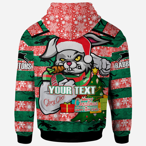 Souths Christmas Hoodie - Merry Christmas Super Souths With Ball And Patterns Custom Hoodie Souths Christmas Hoodie - Merry Christmas Super Souths With Ball And Patterns Custom Hoodie