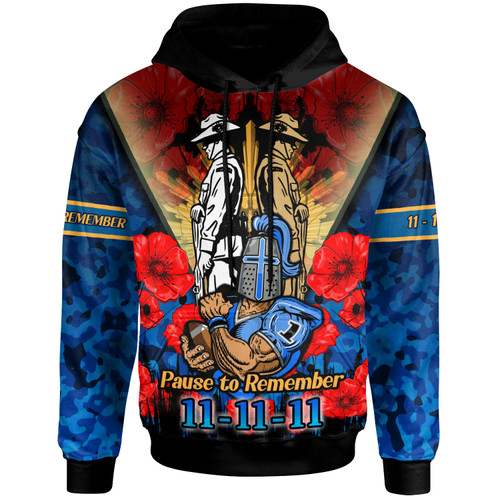 Gold Coast Titans Hoodie - Custom Remembrance Day Pause To Remember Hoodie