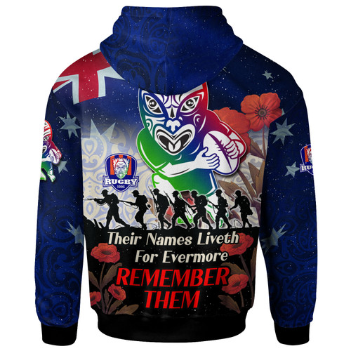 New Zealand Warriors Hoodie - Custom Remember Them Red Poppy Flowers Hoodie New Zealand Warriors Hoodie - Custom Remember Them Red Poppy Flowers Hoodie