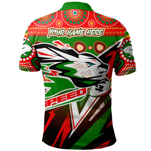 Australia South Sydney Rabbitohs Custom Polo Shirt - Brave Bunnies Go the Mighty Heroes Indigenous Polo Shirt Australia South Sydney Rabbitohs Custom Polo Shirt - Brave Bunnies Go the Mighty Heroes Indigenous Polo Shirt