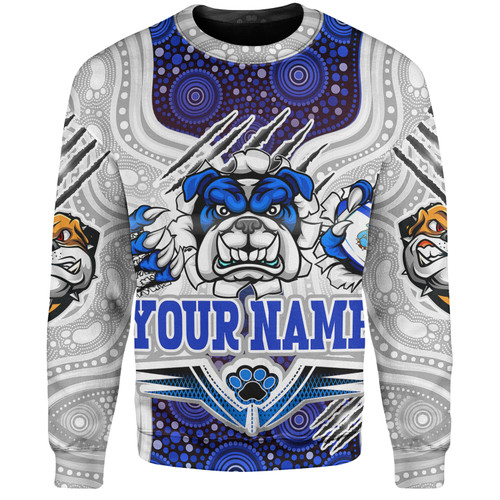 Australia City of Canterbury Bankstown Custom Sweatshirt - Indigenous Super Doggies Scratch Style Australia City of Canterbury Bankstown Custom Sweatshirt - Indigenous Super Doggies Scratch Style