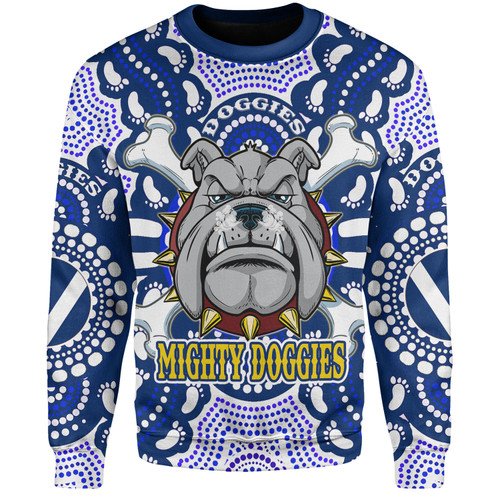 Australia City of Canterbury Bankstown Custom Sweatshirt - Indigenous Super Berries Tribal Footprints