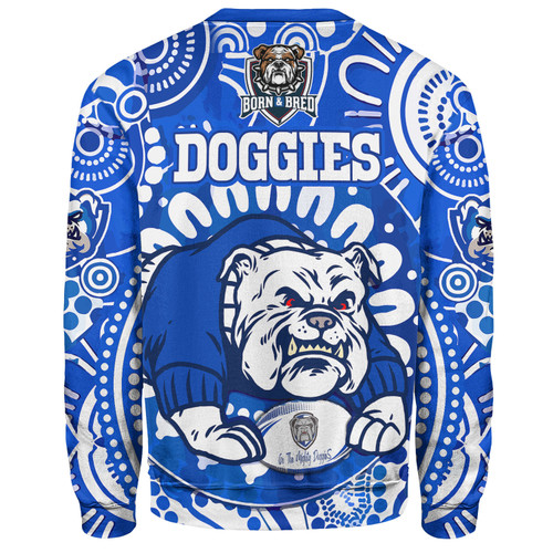 Australia City of Canterbury Bankstown Custom Sweatshirt - Indigenous Doggies Blue and Whites Aboriginal Inspired Sweatshirt Australia City of Canterbury Bankstown Custom Sweatshirt - Indigenous Doggies Blue and Whites Aboriginal Inspired Sweatshirt