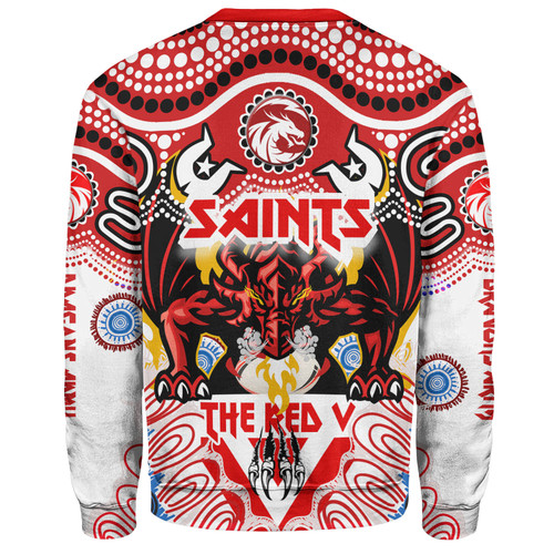 Australia Illawarra and St George Indigenous Custom Sweatshirt - The RED V With Indigenous Culture Sweatshirt Australia Illawarra and St George Indigenous Custom Sweatshirt - The RED V With Indigenous Culture Sweatshirt