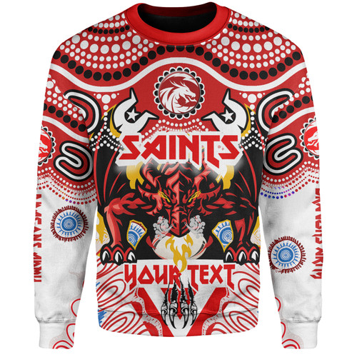 Australia Illawarra and St George Indigenous Custom Sweatshirt - The RED V With Indigenous Culture Sweatshirt