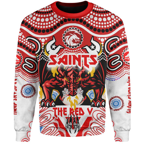 Australia Illawarra and St George Indigenous Custom Sweatshirt - The RED V With Indigenous Culture Sweatshirt Australia Illawarra and St George Indigenous Custom Sweatshirt - The RED V With Indigenous Culture Sweatshirt