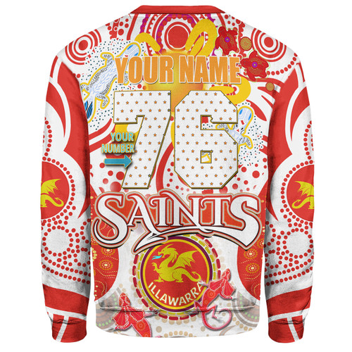 Australia Illawarra and St George Custom Sweatshirt - Saints With Aboriginal Inspired Dot Art Sweatshirt Australia Illawarra and St George Custom Sweatshirt - Saints With Aboriginal Inspired Dot Art Sweatshirt