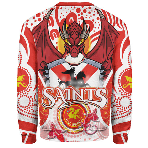 Australia Illawarra and St George Custom Sweatshirt - Saints With Aboriginal Inspired Dot Art Sweatshirt Australia Illawarra and St George Custom Sweatshirt - Saints With Aboriginal Inspired Dot Art Sweatshirt