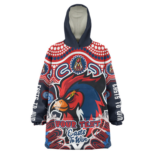Sydney Roosters Custom Snug Hoodie - Indigenous Sydney "Easts to Win" Aboriginal Inspired Patterns