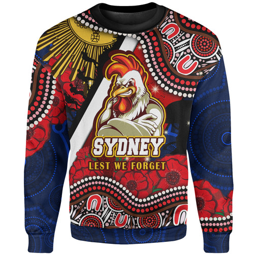 Australia Sydney Anzac Sweatshirt - Anzac Day Sydney Aboriginal Inspired Sweatshirt