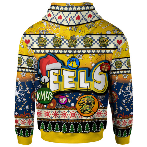 Parramatta Eels Christmas Hoodie - Custom Xmas Parramatta Eels Christmas Balls, Snowflake With Aboriginal Inspired Patterns Hoodie Parramatta Eels Christmas Hoodie - Custom Xmas Parramatta Eels Christmas Balls, Snowflake With Aboriginal Inspired Patterns Hoodie