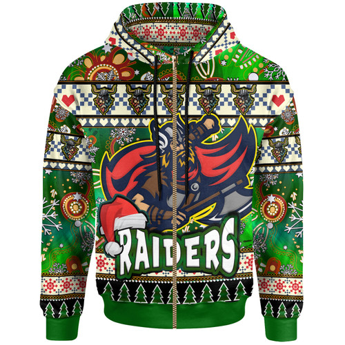 Canberra Raiders Christmas Hoodie - Custom Xmas Raider Christmas Balls, Snowflake With Patterns Hoodie