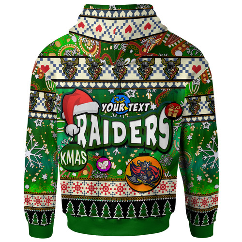 Canberra Raiders Christmas Hoodie - Custom Xmas Raider Christmas Balls, Snowflake With Patterns Hoodie