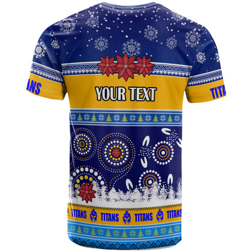 Gold Coast Titans Christmas T-Shirt - Custom Gold Coast Titans Ugly Christmas And Aboriginal Inspired Patterns T-Shirt Gold Coast Titans Christmas T-Shirt - Custom Gold Coast Titans Ugly Christmas And Aboriginal Inspired Patterns T-Shirt