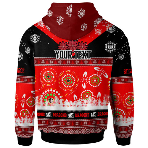 St. George Illawarra Dragons Christmas Hoodie - Custom Dragon Ugly Christmas And Aboriginal Inspired Patterns Hoodie St. George Illawarra Dragons Christmas Hoodie - Custom Dragon Ugly Christmas And Aboriginal Inspired Patterns Hoodie