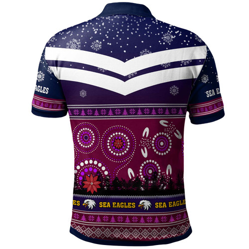 Australia Sea Eagles Christmas Polo Shirt - Custom Australia Sea Eagles Ugly Christmas And Aboriginal Inspired Patterns Polo Shirt Australia Sea Eagles Christmas Polo Shirt - Custom Australia Sea Eagles Ugly Christmas And Aboriginal Inspired Patterns Polo Shirt
