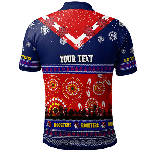 Sydney Roosters Christmas Polo Shirt - Custom Sydney Roosters Ugly Christmas And Aboriginal Inspired Patterns Polo Shirt Sydney Roosters Christmas Polo Shirt - Custom Sydney Roosters Ugly Christmas And Aboriginal Inspired Patterns Polo Shirt