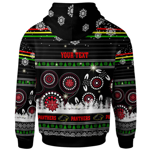 Penrith Panthers Christmas Hoodie - Custom Penrith Panthers Ugly Christmas And Aboriginal Inspired Patterns Hoodie Penrith Panthers Christmas Hoodie - Custom Penrith Panthers Ugly Christmas And Aboriginal Inspired Patterns Hoodie