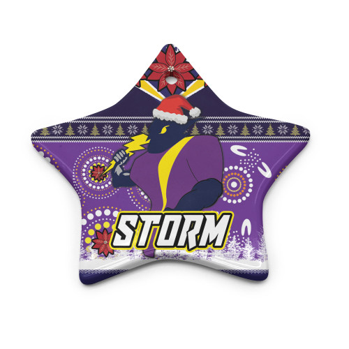 Melbourne Storm Christmas Ceramic Ornament - Melbourne Storm Ugly Christmas Melbourne Storm Christmas Ceramic Ornament - Melbourne Storm Ugly Christmas