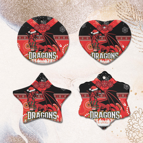 St. George Illawarra Dragons Christmas Ceramic Ornament - Dragon Ugly Christmas