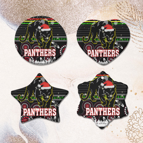 Penrith Panthers Christmas Ceramic Ornament - Penrith Panthers Ugly Christmas
