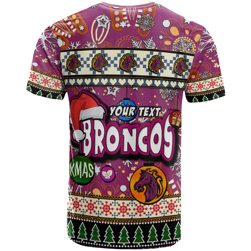 Brisbane Broncos Christmas T-Shirt - Custom Xmas Brisbane Broncos Christmas Balls, Snowflake With Aboriginal Inspired Patterns T-Shirt Brisbane Broncos Christmas T-Shirt - Custom Xmas Brisbane Broncos Christmas Balls, Snowflake With Aboriginal Inspired Patterns T-Shirt