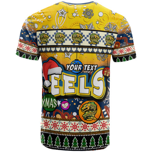 Parramatta Eels Christmas T-Shirt - Custom Xmas Parramatta Eels Christmas Balls, Snowflake With Aboriginal Inspired Patterns T-Shirt Parramatta Eels Christmas T-Shirt - Custom Xmas Parramatta Eels Christmas Balls, Snowflake With Aboriginal Inspired Patterns T-Shirt
