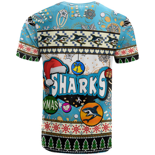 Cronulla-Sutherland Sharks Christmas T-Shirt - Custom Xmas Cronulla-Sutherland Sharks Christmas Balls, Snowflake With Aboriginal Inspired Patterns T-Shirt Cronulla-Sutherland Sharks Christmas T-Shirt - Custom Xmas Cronulla-Sutherland Sharks Christmas Balls, Snowflake With Aboriginal Inspired Patterns T-Shirt