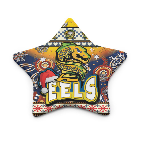 Parramatta Eels Christmas Ceramic Ornament - Xmas Parramatta Eels Christmas Balls, Snowflake With Aboriginal Inspired Patterns Parramatta Eels Christmas Ceramic Ornament - Xmas Parramatta Eels Christmas Balls, Snowflake With Aboriginal Inspired Patterns