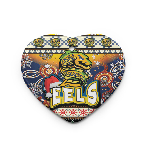 Parramatta Eels Christmas Ceramic Ornament - Xmas Parramatta Eels Christmas Balls, Snowflake With Aboriginal Inspired Patterns Parramatta Eels Christmas Ceramic Ornament - Xmas Parramatta Eels Christmas Balls, Snowflake With Aboriginal Inspired Patterns
