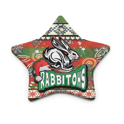 South Sydney Rabbitohs Ceramic Ornament - Xmas South Sydney Rabbitohs Balls, Snowflake With Aboriginal Inspired Patterns South Sydney Rabbitohs Ceramic Ornament - Xmas South Sydney Rabbitohs Balls, Snowflake With Aboriginal Inspired Patterns