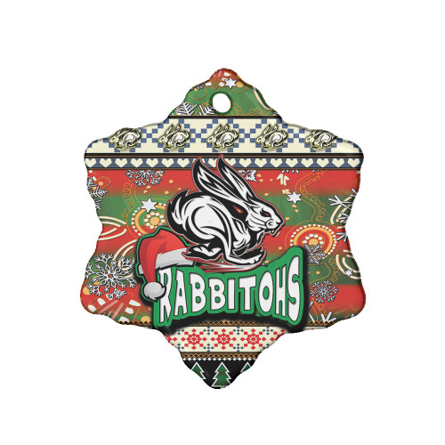 South Sydney Rabbitohs Ceramic Ornament - Xmas South Sydney Rabbitohs Balls, Snowflake With Aboriginal Inspired Patterns South Sydney Rabbitohs Ceramic Ornament - Xmas South Sydney Rabbitohs Balls, Snowflake With Aboriginal Inspired Patterns