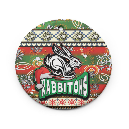 South Sydney Rabbitohs Ceramic Ornament - Xmas South Sydney Rabbitohs Balls, Snowflake With Aboriginal Inspired Patterns South Sydney Rabbitohs Ceramic Ornament - Xmas South Sydney Rabbitohs Balls, Snowflake With Aboriginal Inspired Patterns