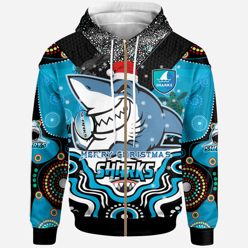 Cronulla Christmas Hoodie - Custom Christmas Super Cronulla Indigenous Hoodie Cronulla Christmas Hoodie - Custom Christmas Super Cronulla Indigenous Hoodie