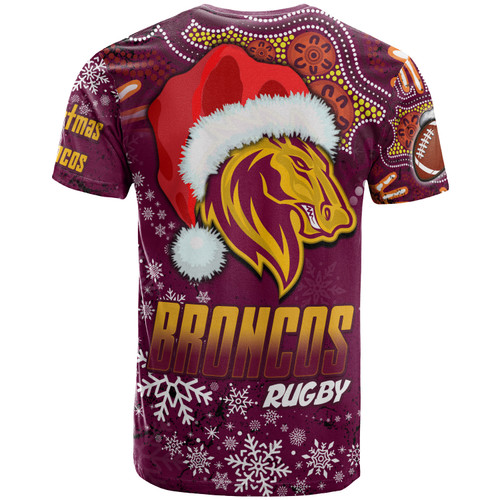 Brisbane Broncos T-shirt - Custom Christmas Santa Hat Horse Ball T-shirt
