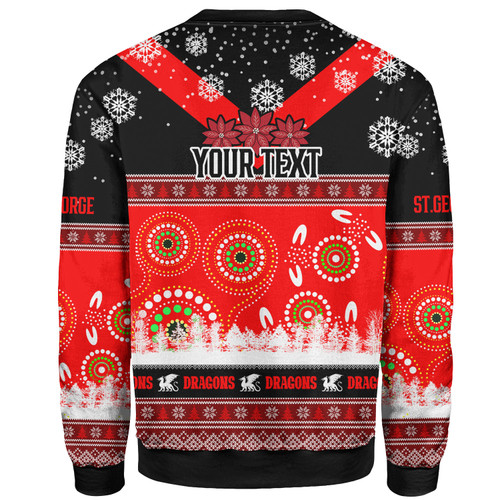 St.George Christmas Sweatshirt - Custom Dragons Ugly Christmas And Aboriginal Inspired Patterns Sweatshirt St.George Christmas Sweatshirt - Custom Dragons Ugly Christmas And Aboriginal Inspired Patterns Sweatshirt